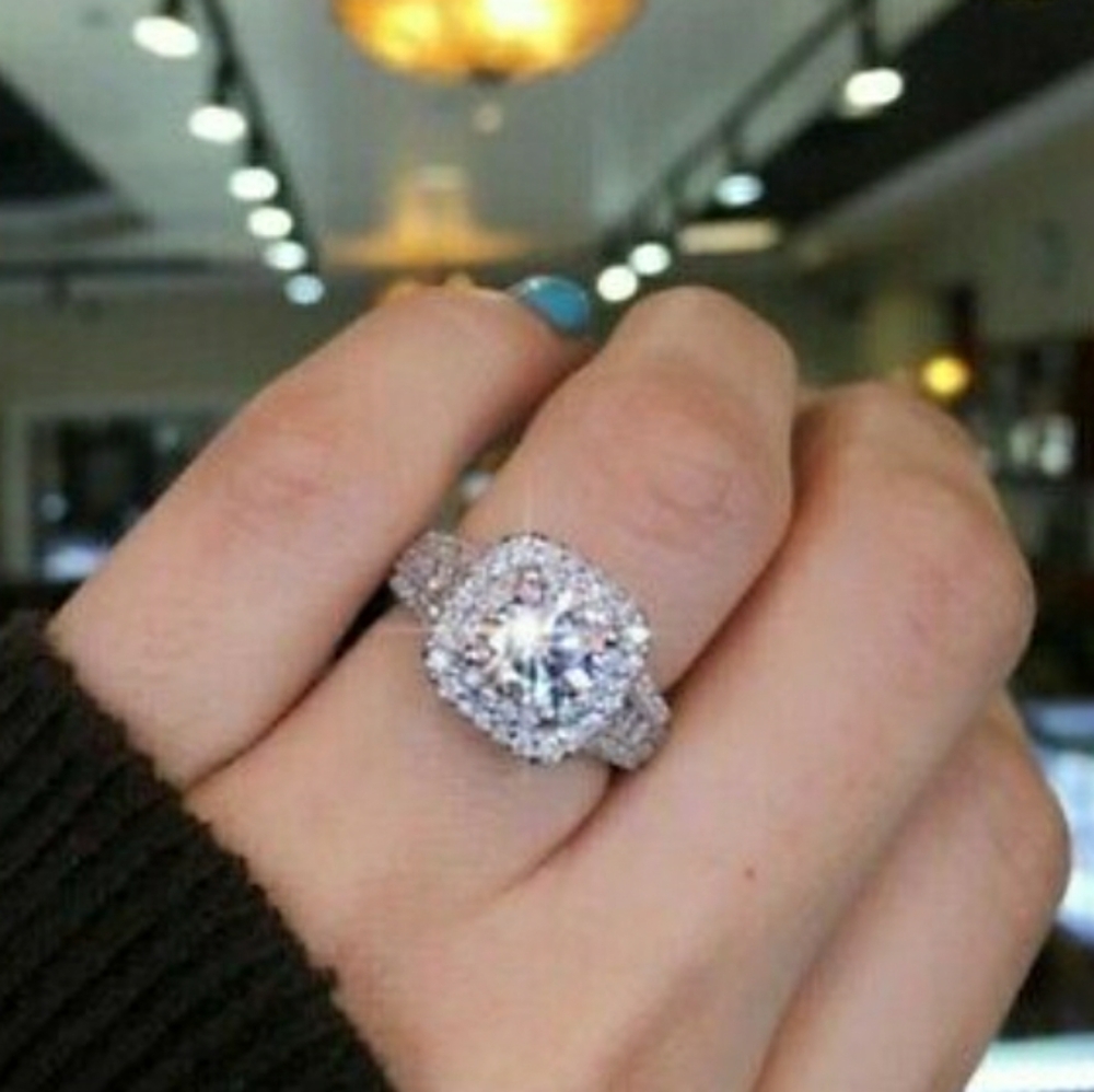Silver Engagement Ring Primavera - Picture 4 of 4